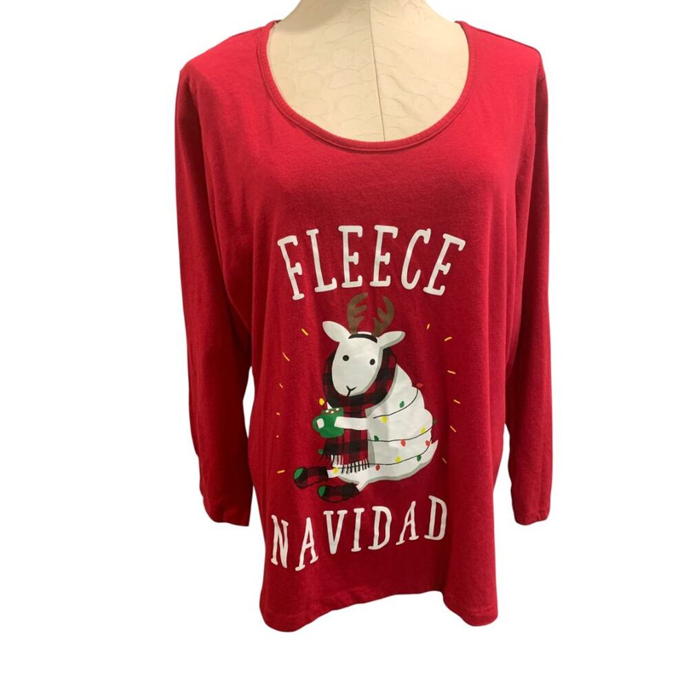 Size‎ 2X Family PJs Womens Fleece Navidad Christmas Sleep Shirt Red